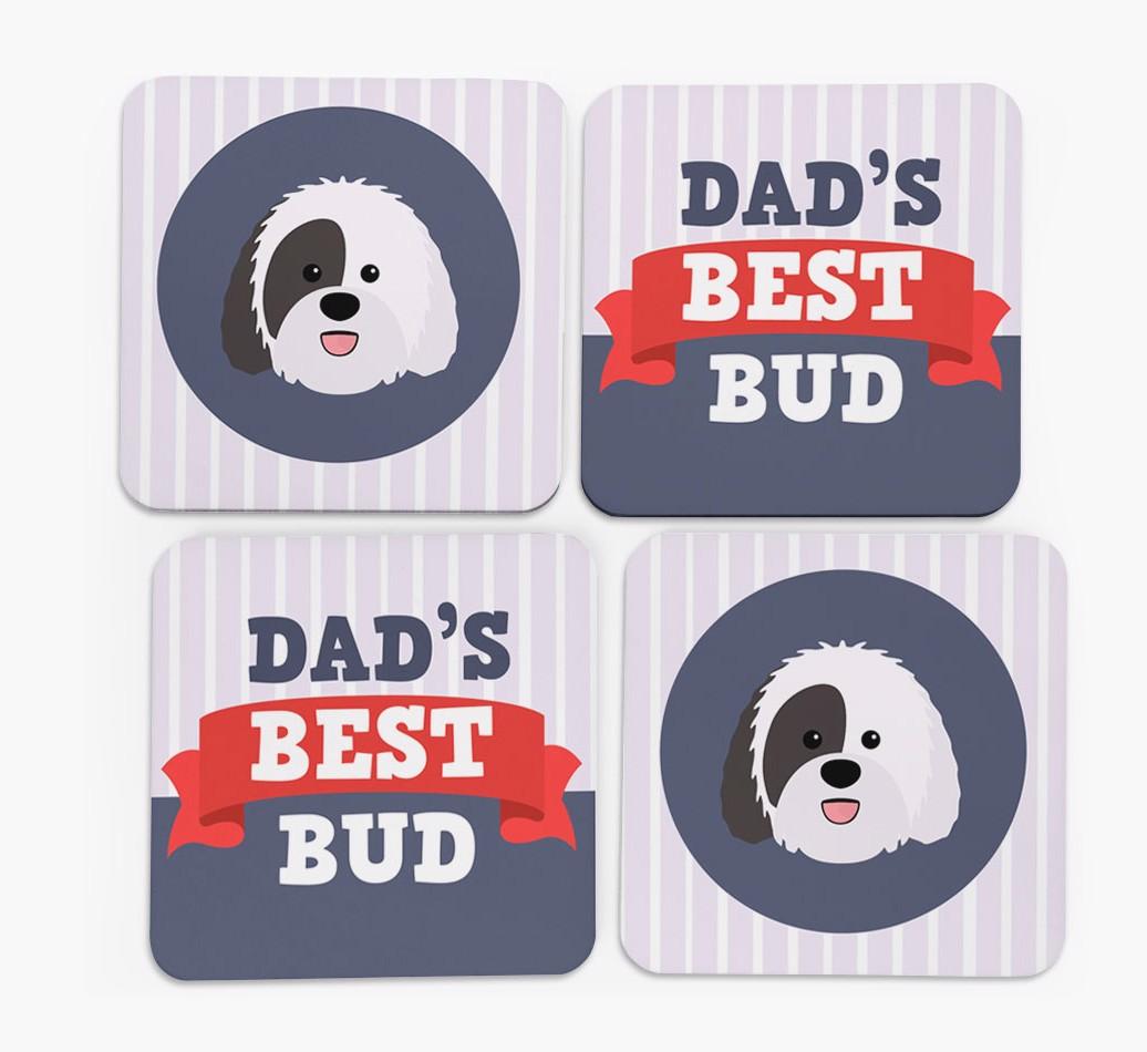Dad's Best Bud: Personalised {breedFullName} Coasters