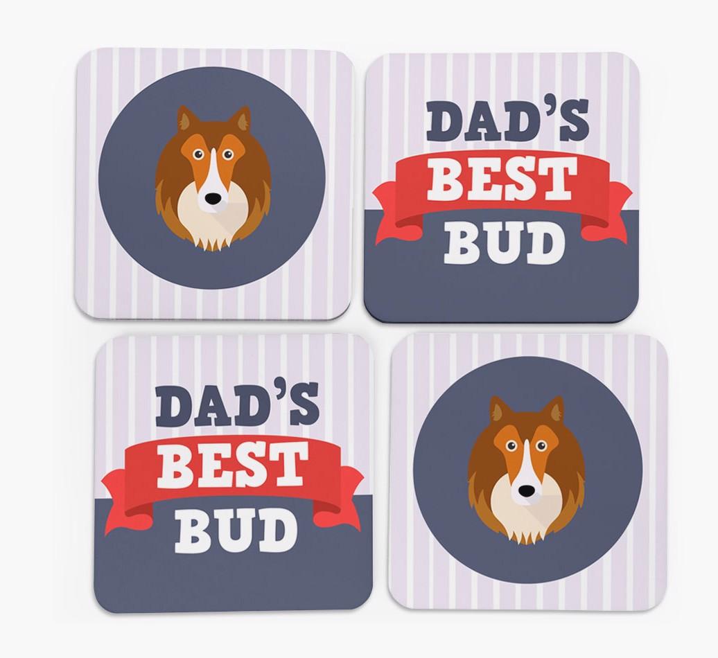 Dad's Best Bud: Personalised {breedFullName} Coasters