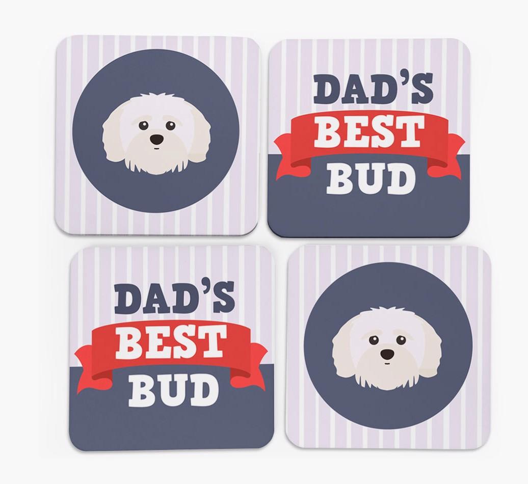 Dad's Best Bud: Personalised {breedFullName} Coasters