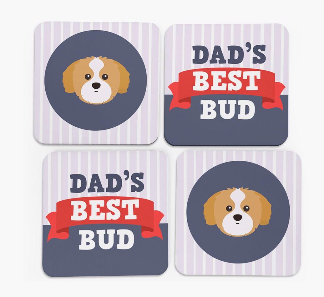 Dad's Best Bud: Personalised {breedFullName} Coasters