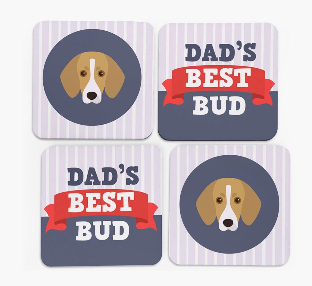 Dad's Best Bud: Personalised {breedFullName} Coasters