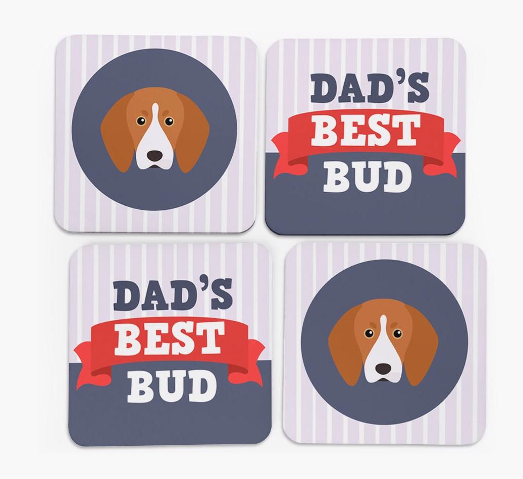 Dad's Best Bud: Personalised {breedFullName} Coasters