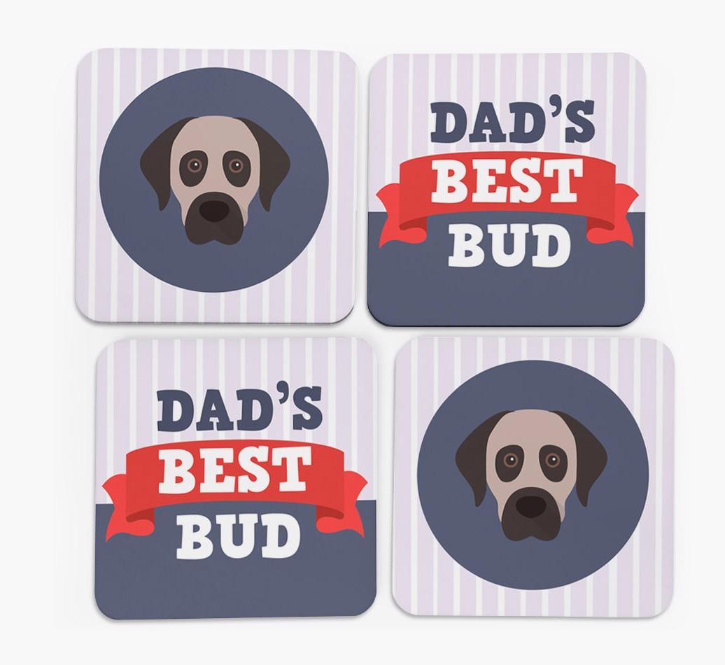 Dad's Best Bud: Personalised {breedFullName} Coasters