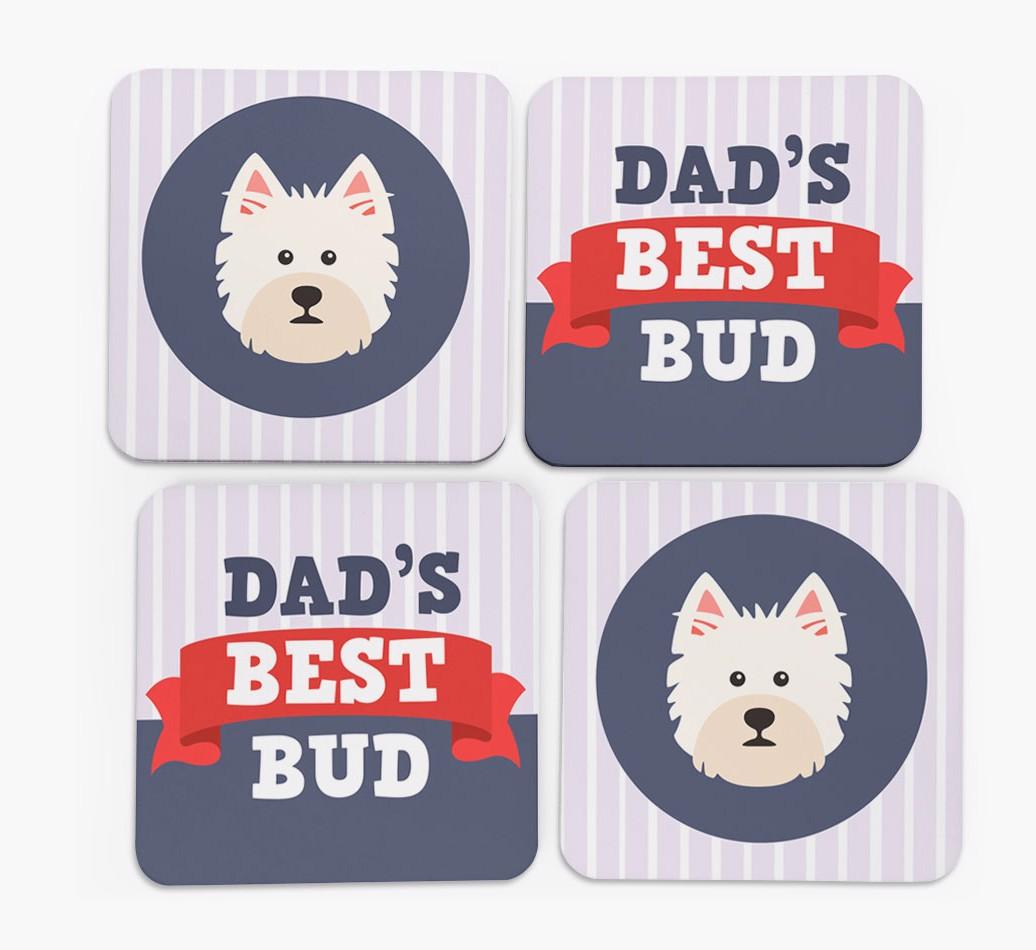 Dad's Best Bud: Personalised {breedFullName} Coasters