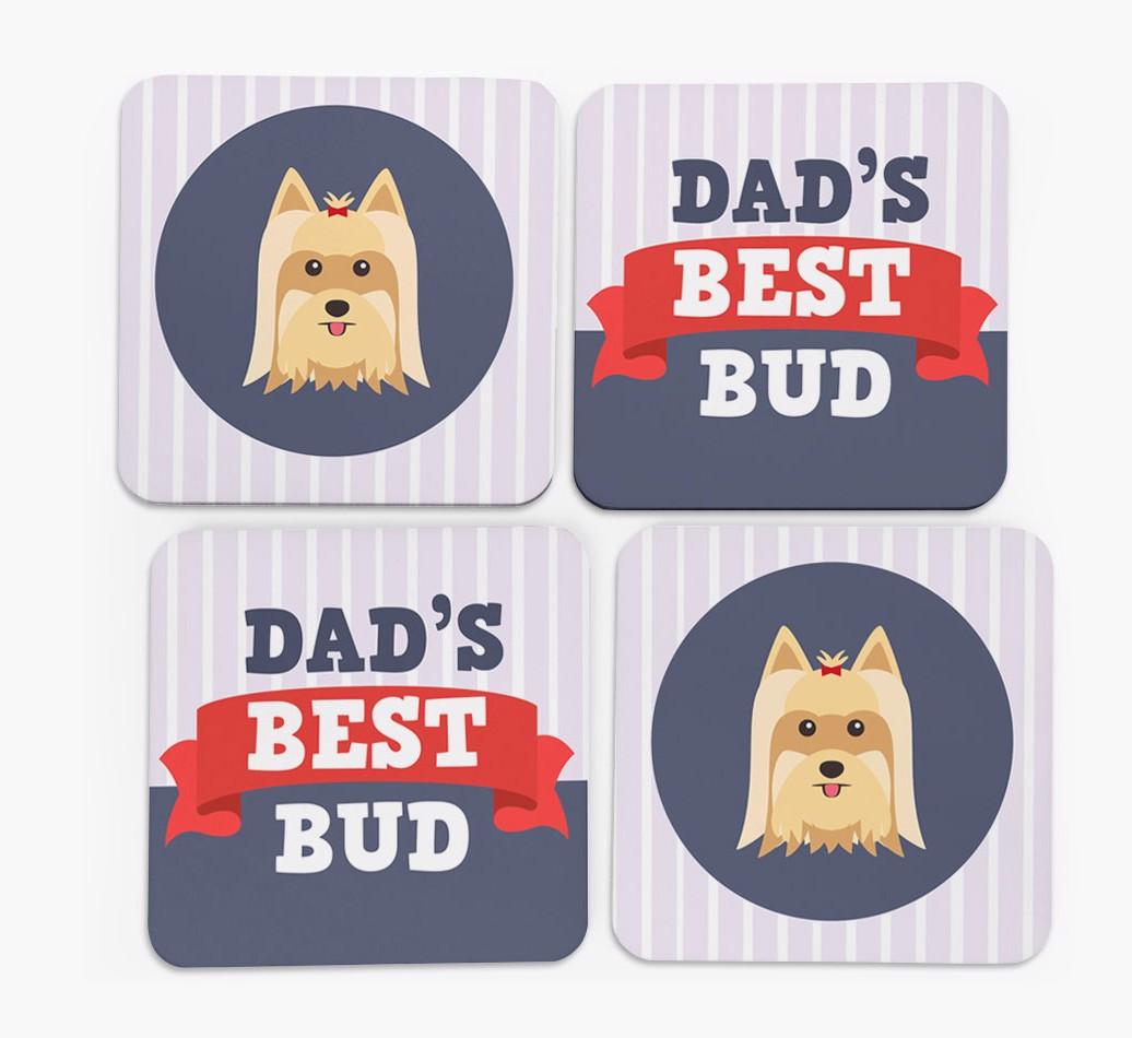 Dad's Best Bud: Personalised {breedFullName} Coasters