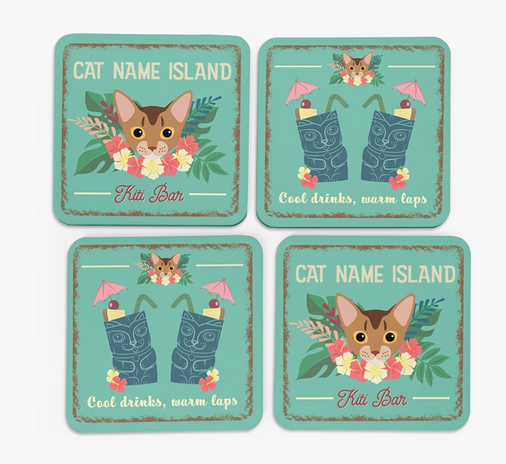 Tiki Bar: Personalised {breedCommonName} Coasters