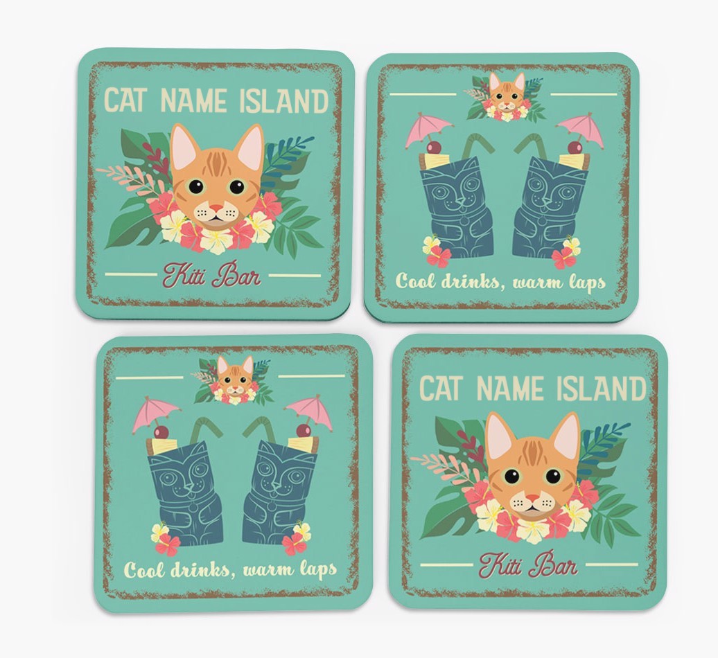 Tiki Bar: Personalised {breedCommonName} Coasters