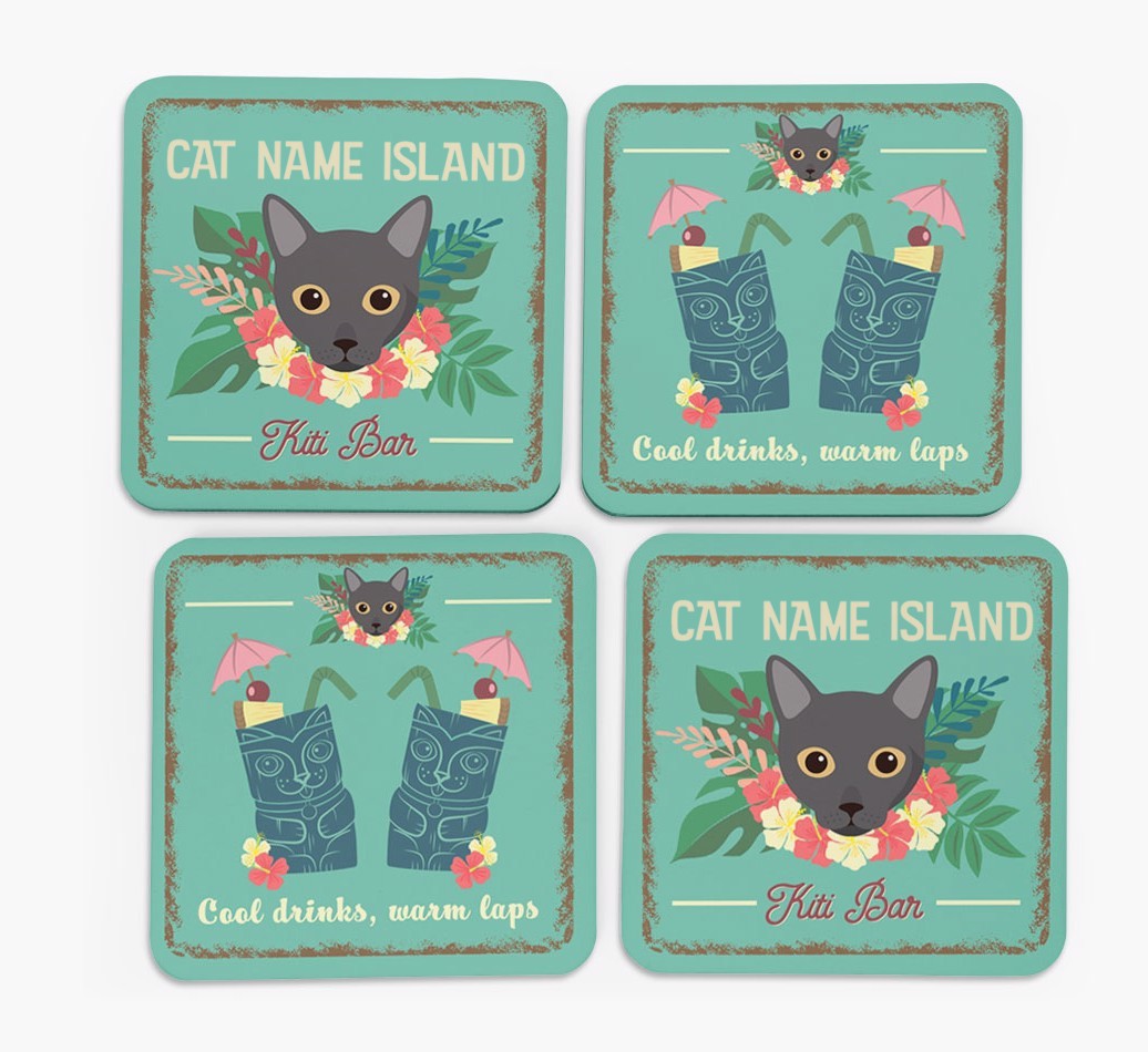 Tiki Bar: Personalised {breedCommonName} Coasters