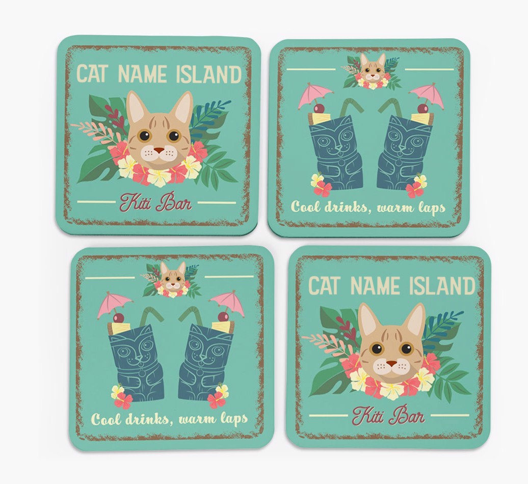 Tiki Bar: Personalised {breedCommonName} Coasters