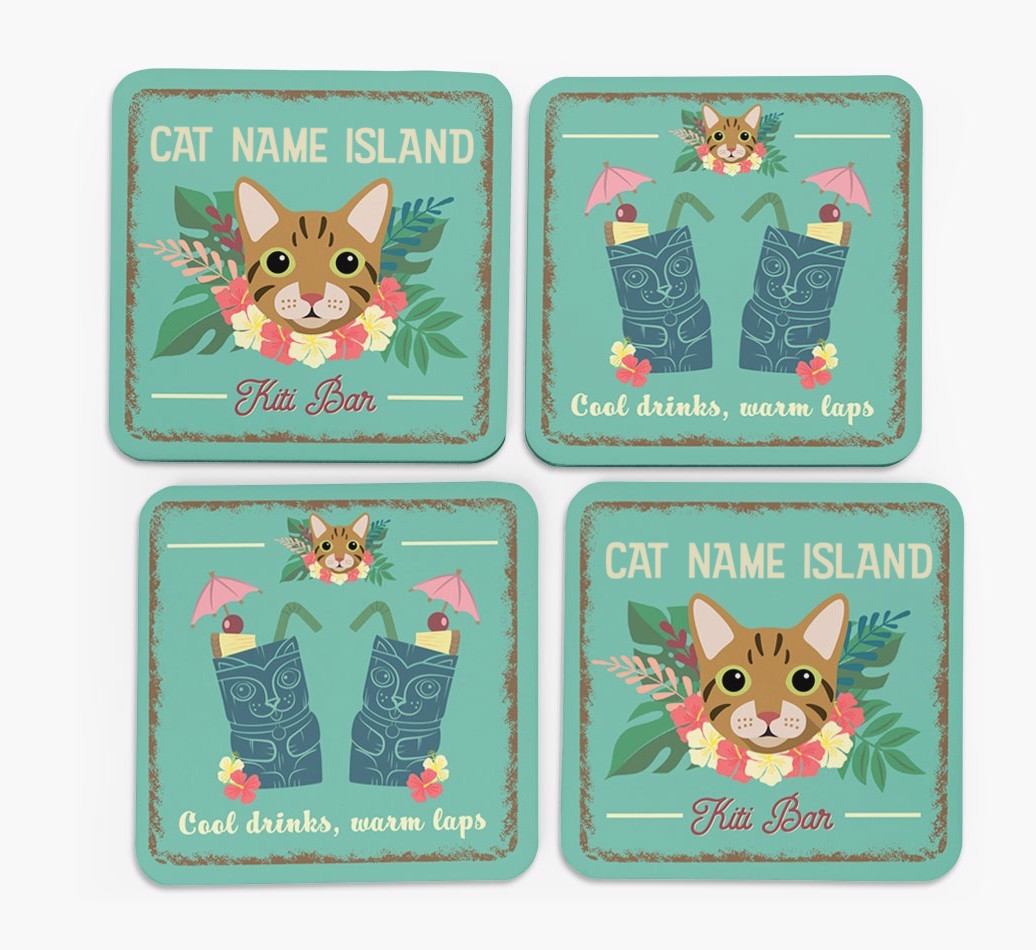 Tiki Bar: Personalised {breedCommonName} Coasters
