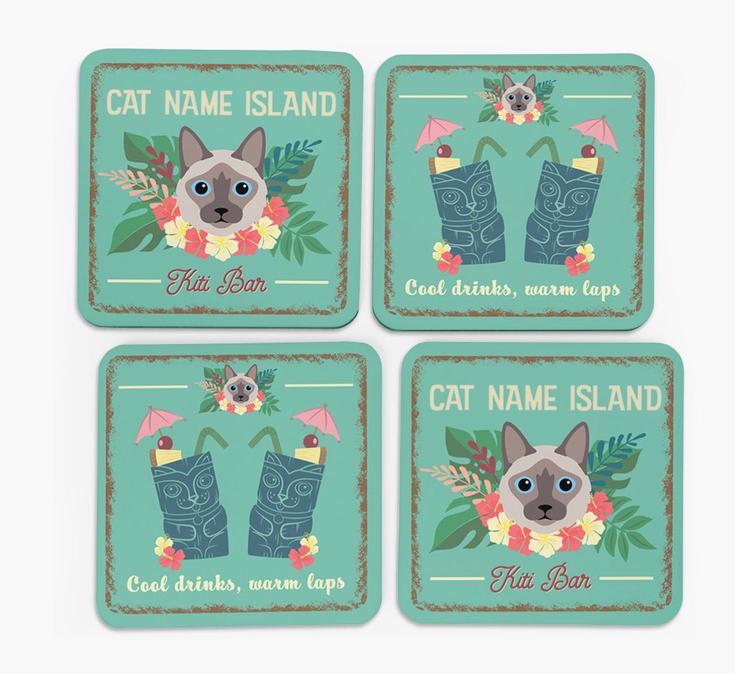 Tiki Bar: Personalised {breedCommonName} Coasters