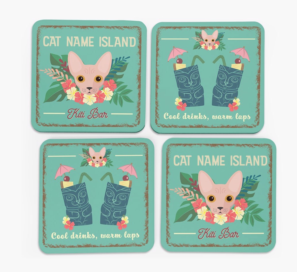 Tiki Bar: Personalised {breedCommonName} Coasters