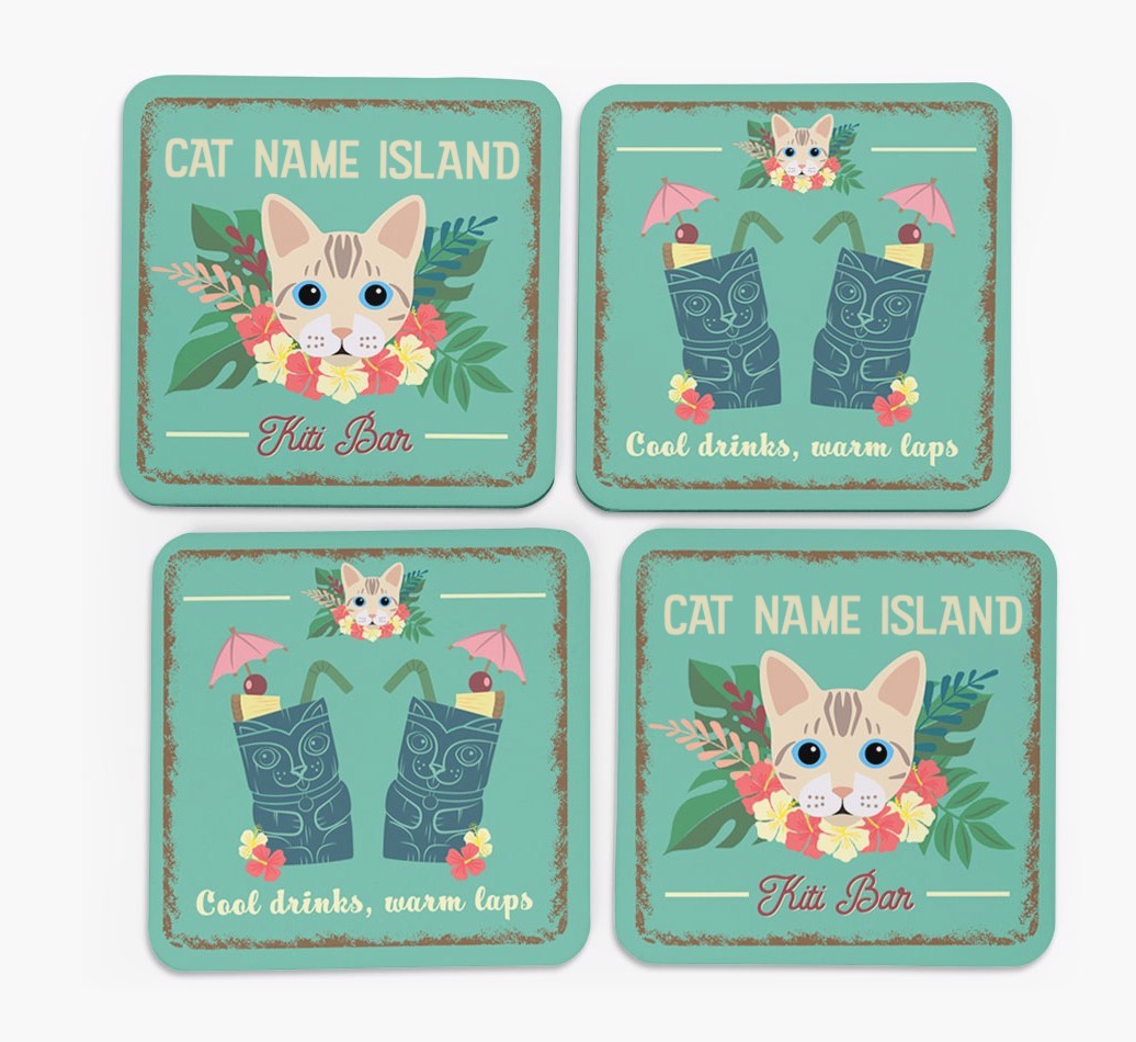 Tiki Bar: Personalised {breedCommonName} Coasters