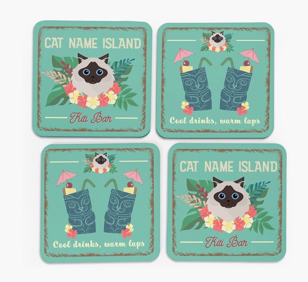 Tiki Bar: Personalised {breedCommonName} Coasters