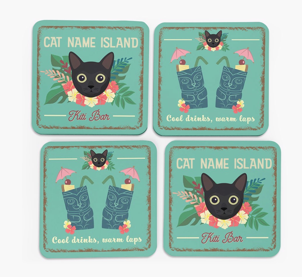 Tiki Bar: Personalised {breedCommonName} Coasters