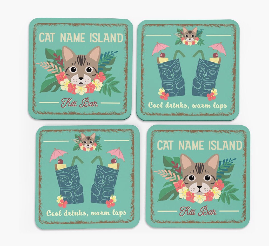 Tiki Bar: Personalised {breedCommonName} Coasters