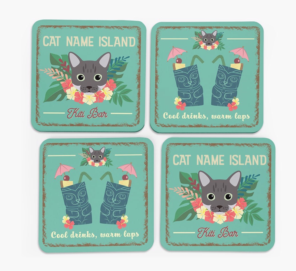 Tiki Bar: Personalised {breedCommonName} Coasters