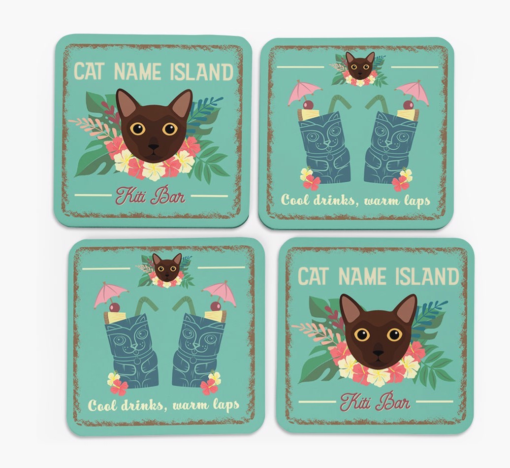 Tiki Bar: Personalised {breedCommonName} Coasters