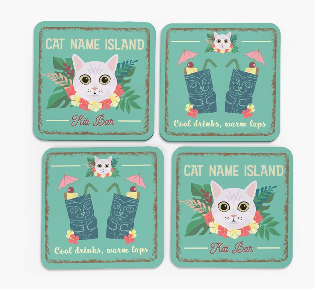 Tiki Bar: Personalised {breedCommonName} Coasters
