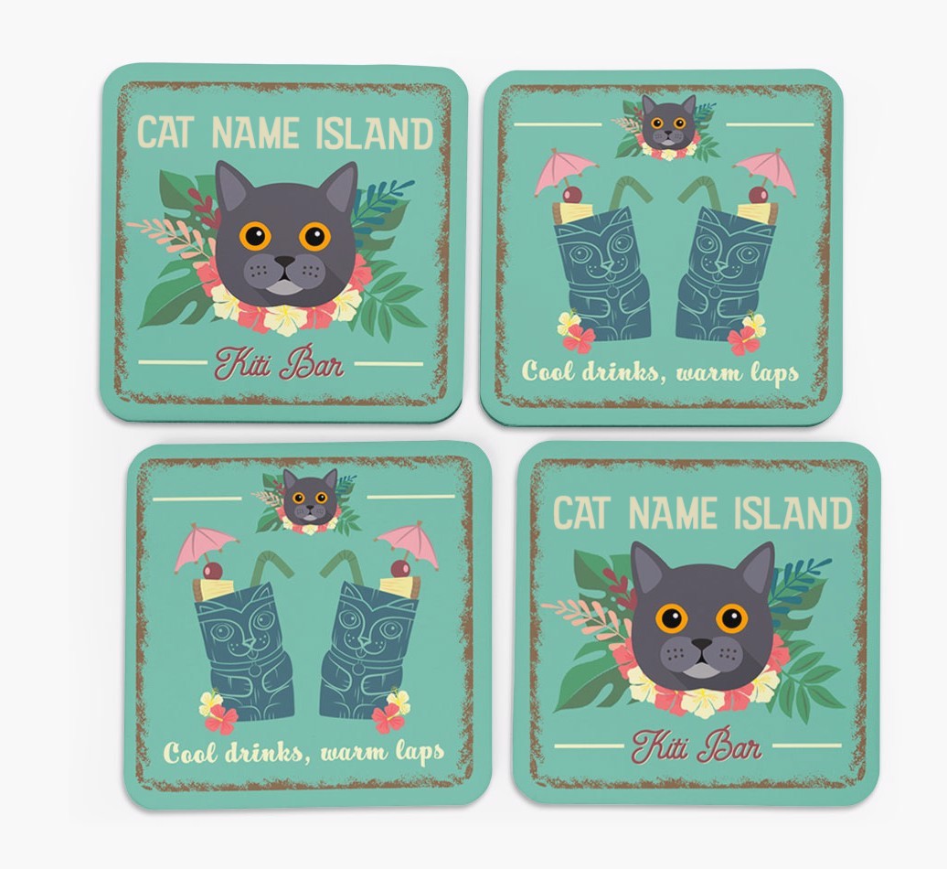 Tiki Bar: Personalised {breedCommonName} Coasters