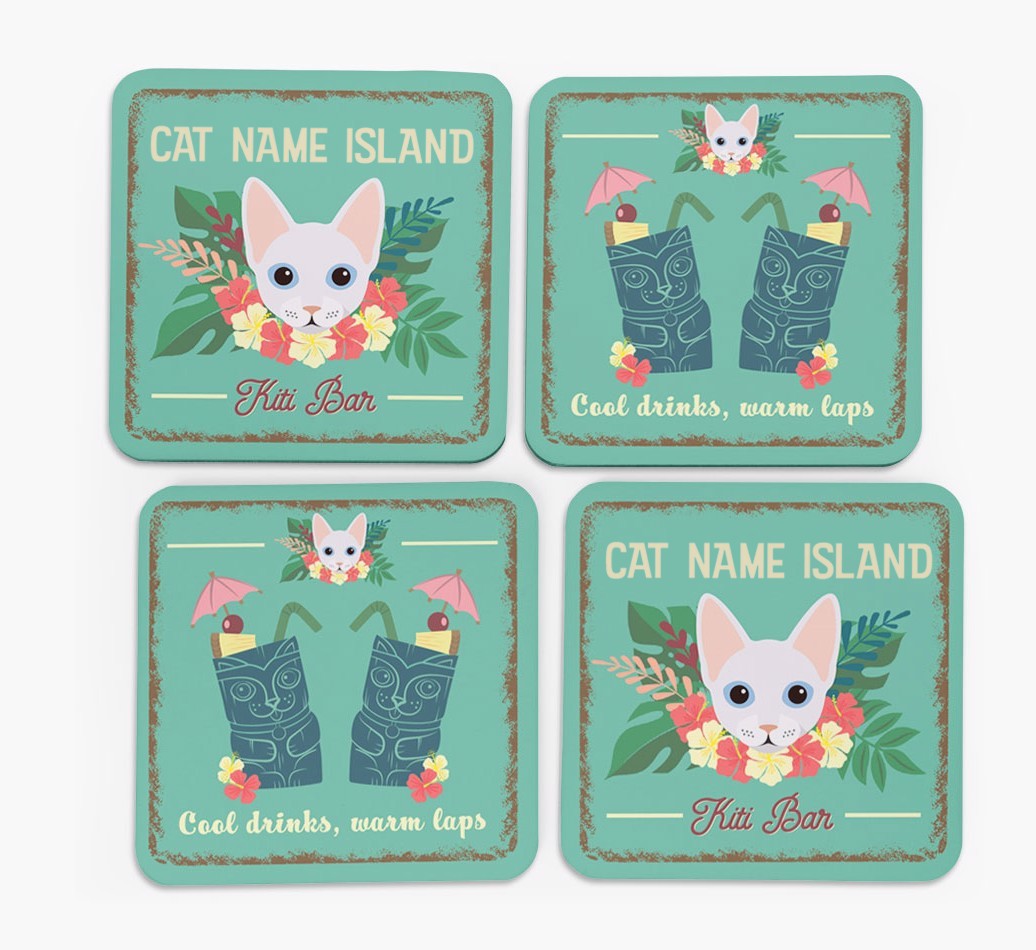 Tiki Bar: Personalised {breedCommonName} Coasters