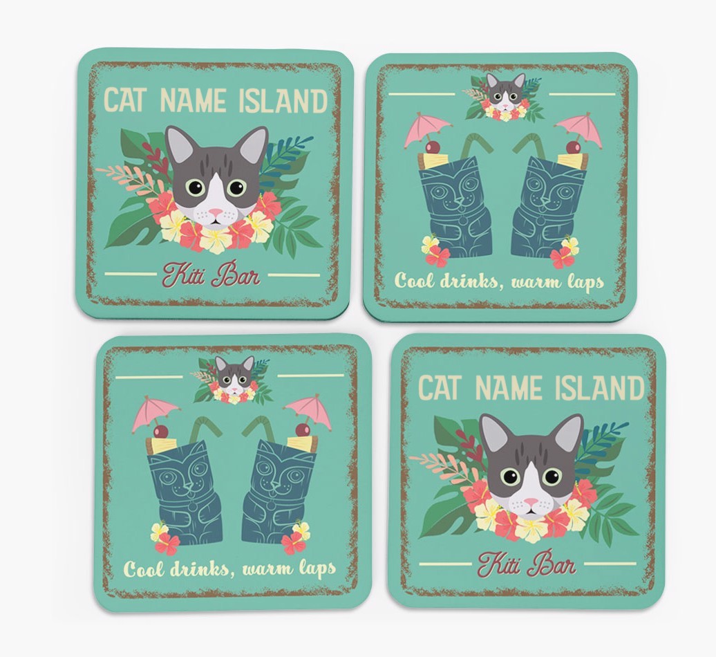 Tiki Bar: Personalised {breedCommonName} Coasters