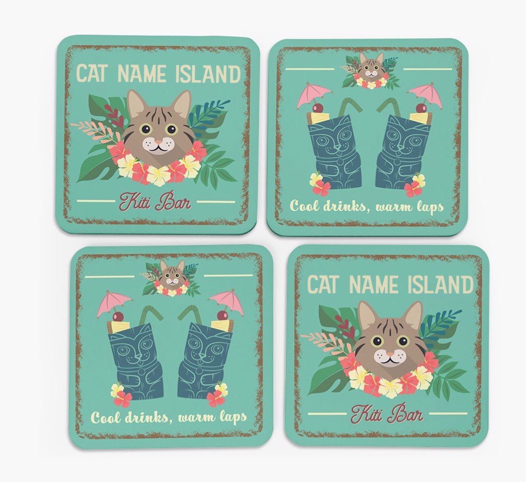 Tiki Bar: Personalised {breedCommonName} Coasters