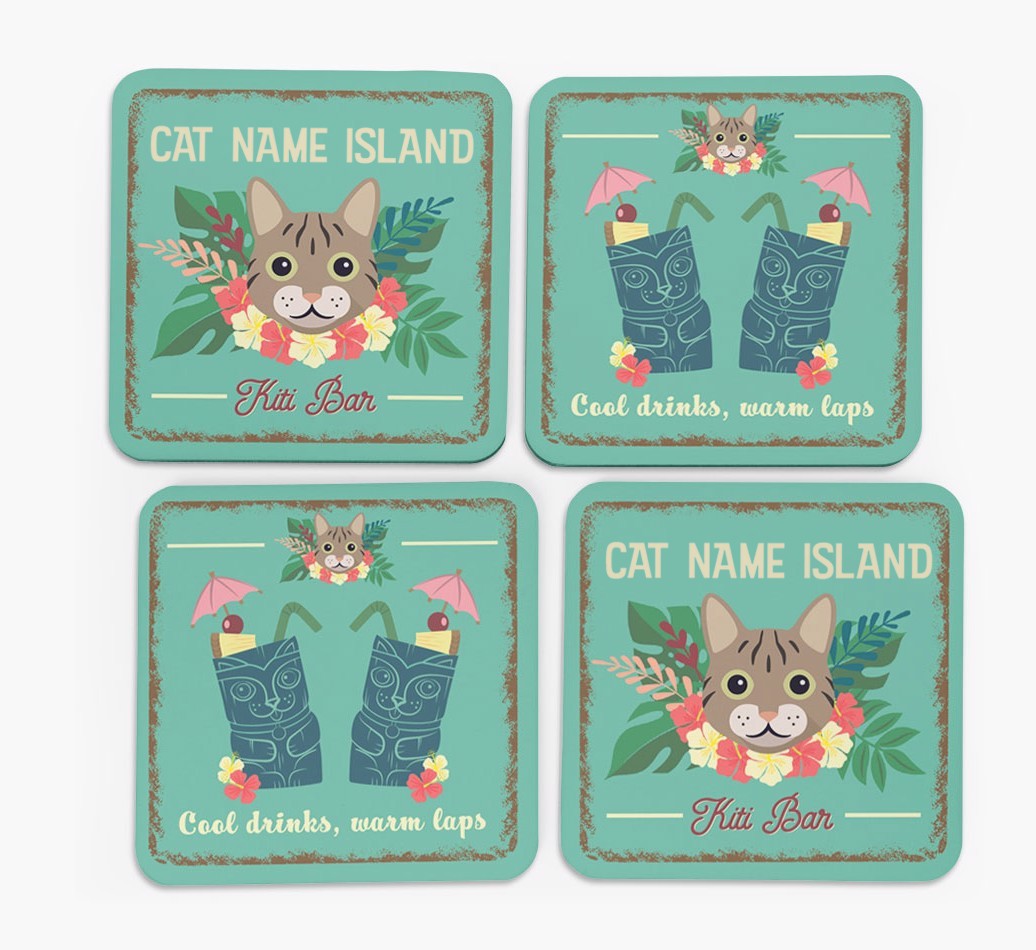Tiki Bar: Personalised {breedCommonName} Coasters