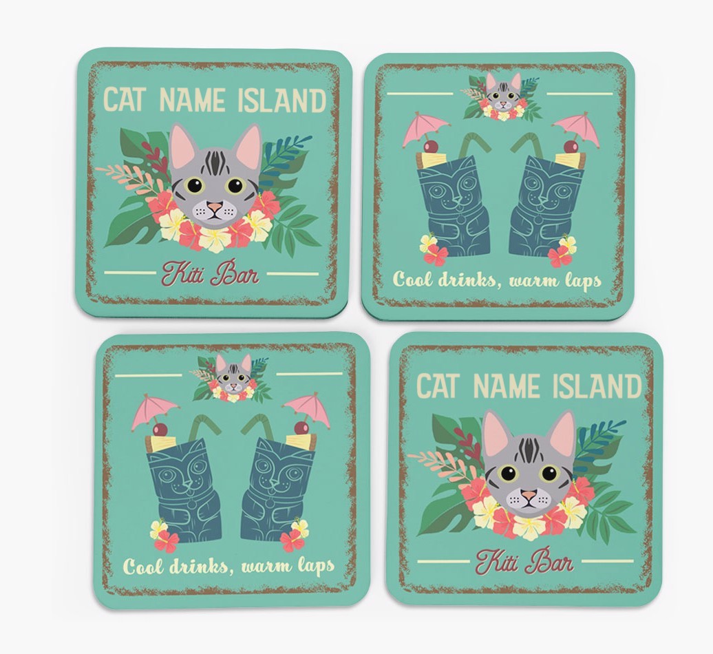 Tiki Bar: Personalised {breedCommonName} Coasters