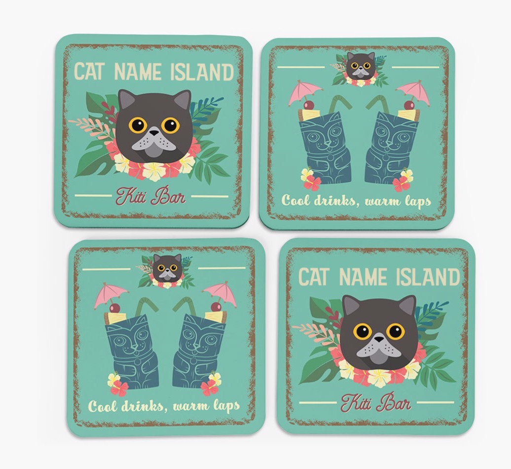 Tiki Bar: Personalised {breedCommonName} Coasters