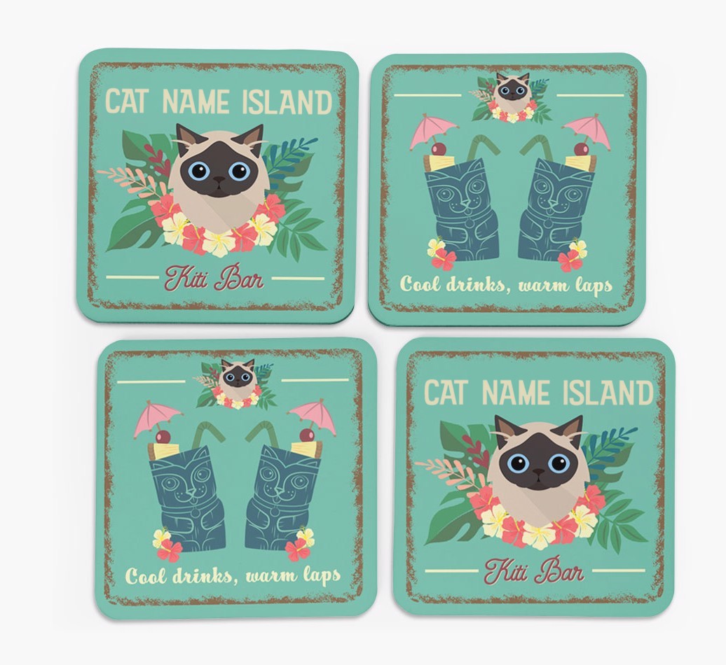 Tiki Bar: Personalised {breedCommonName} Coasters