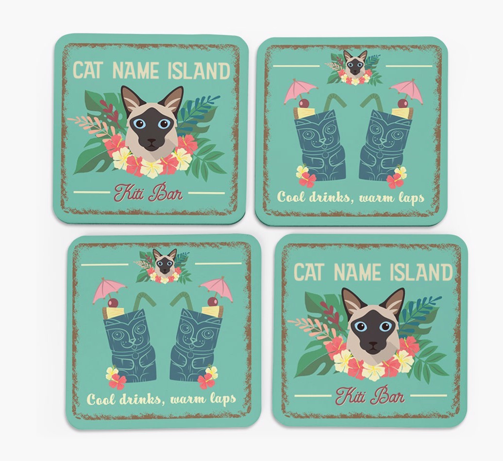 Tiki Bar: Personalised {breedCommonName} Coasters