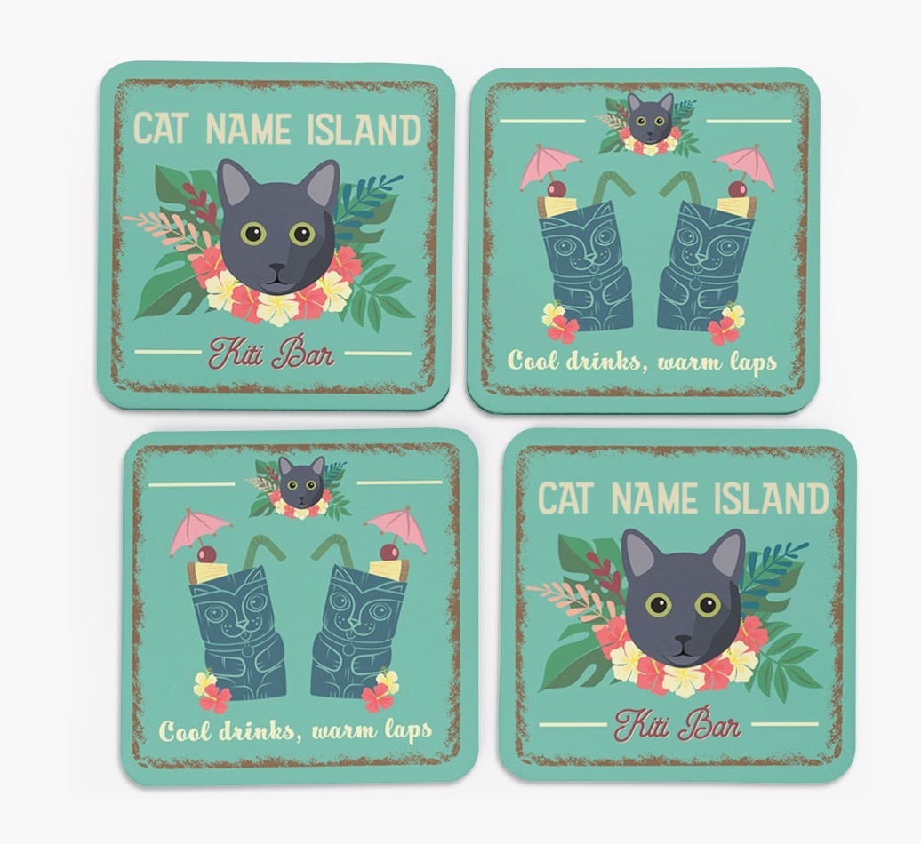 Tiki Bar: Personalised {breedCommonName} Coasters