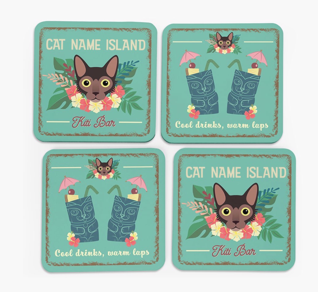 Tiki Bar: Personalised {breedCommonName} Coasters