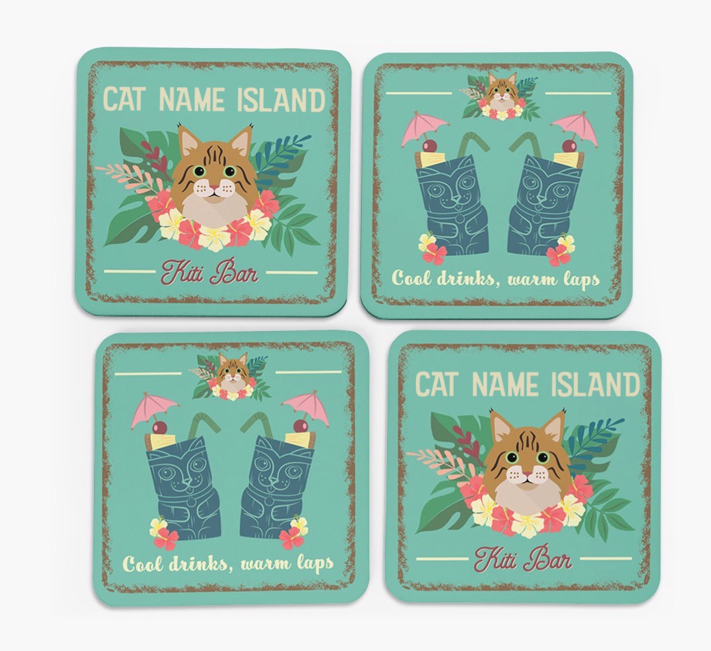 Tiki Bar: Personalised {breedCommonName} Coasters