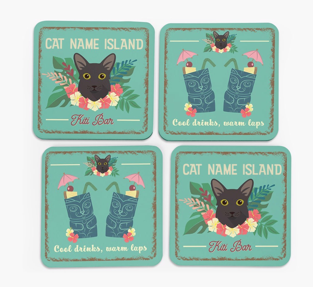 Tiki Bar: Personalised {breedCommonName} Coasters