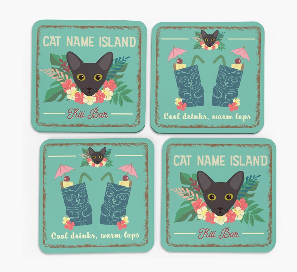 Tiki Bar: Personalised {breedCommonName} Coasters