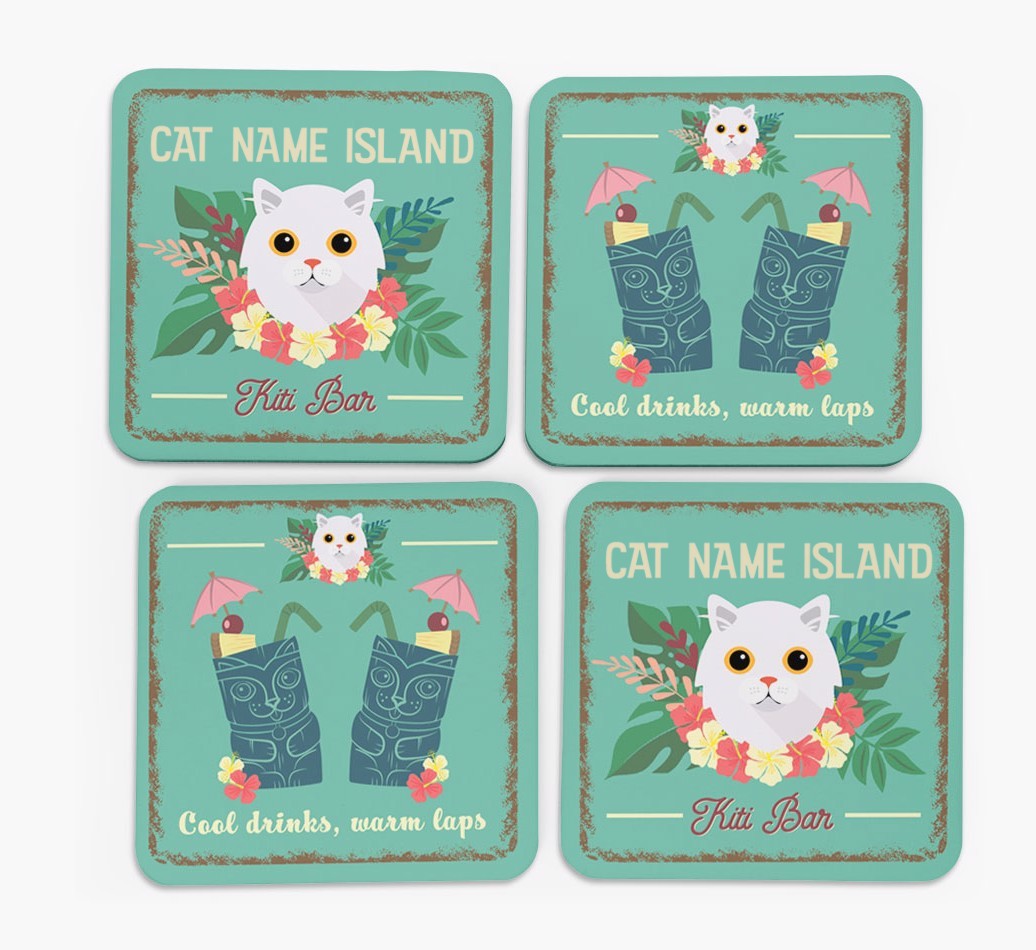 Tiki Bar: Personalised {breedCommonName} Coasters