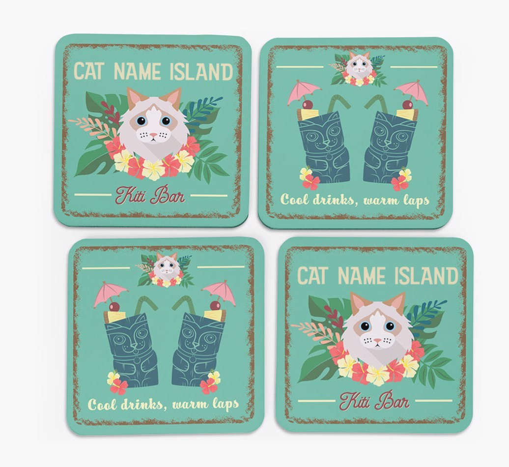 Tiki Bar: Personalised {breedCommonName} Coasters