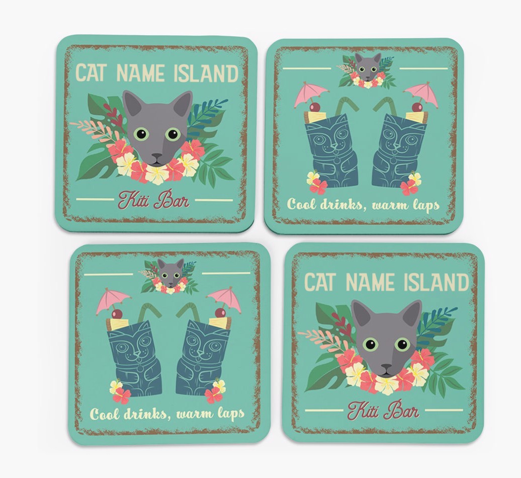 Tiki Bar: Personalised {breedCommonName} Coasters