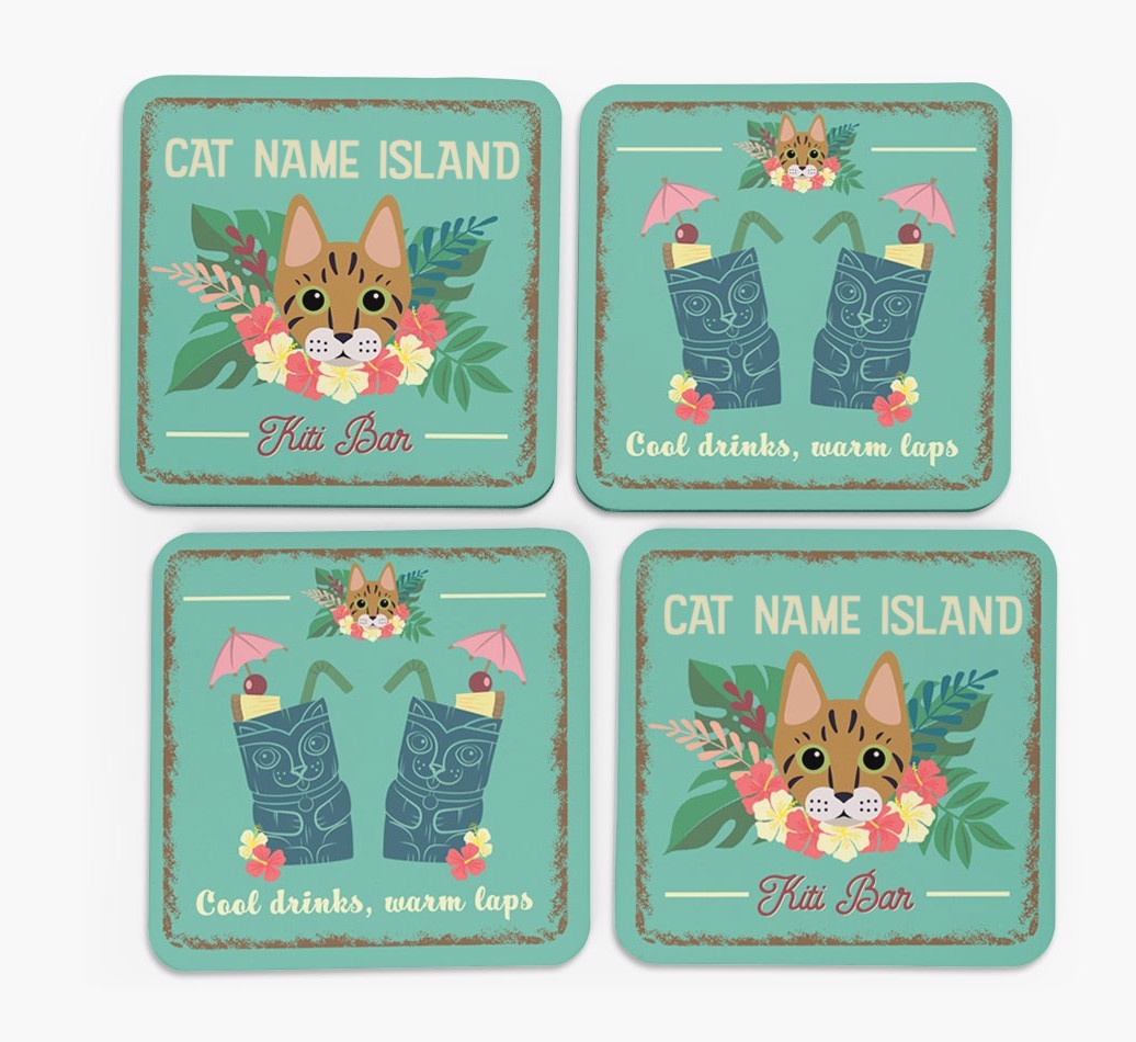 Tiki Bar: Personalised {breedCommonName} Coasters