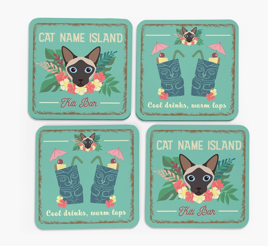 Tiki Bar: Personalised {breedCommonName} Coasters