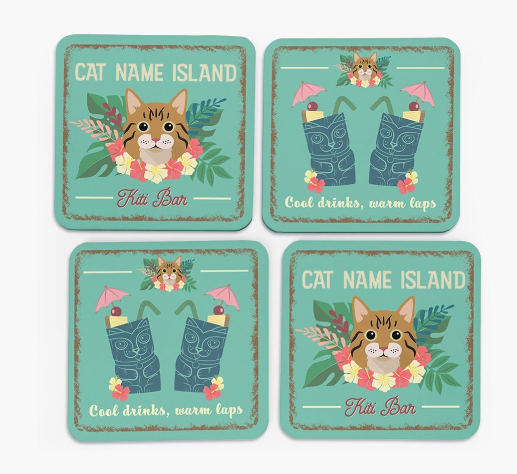 Tiki Bar: Personalised {breedCommonName} Coasters