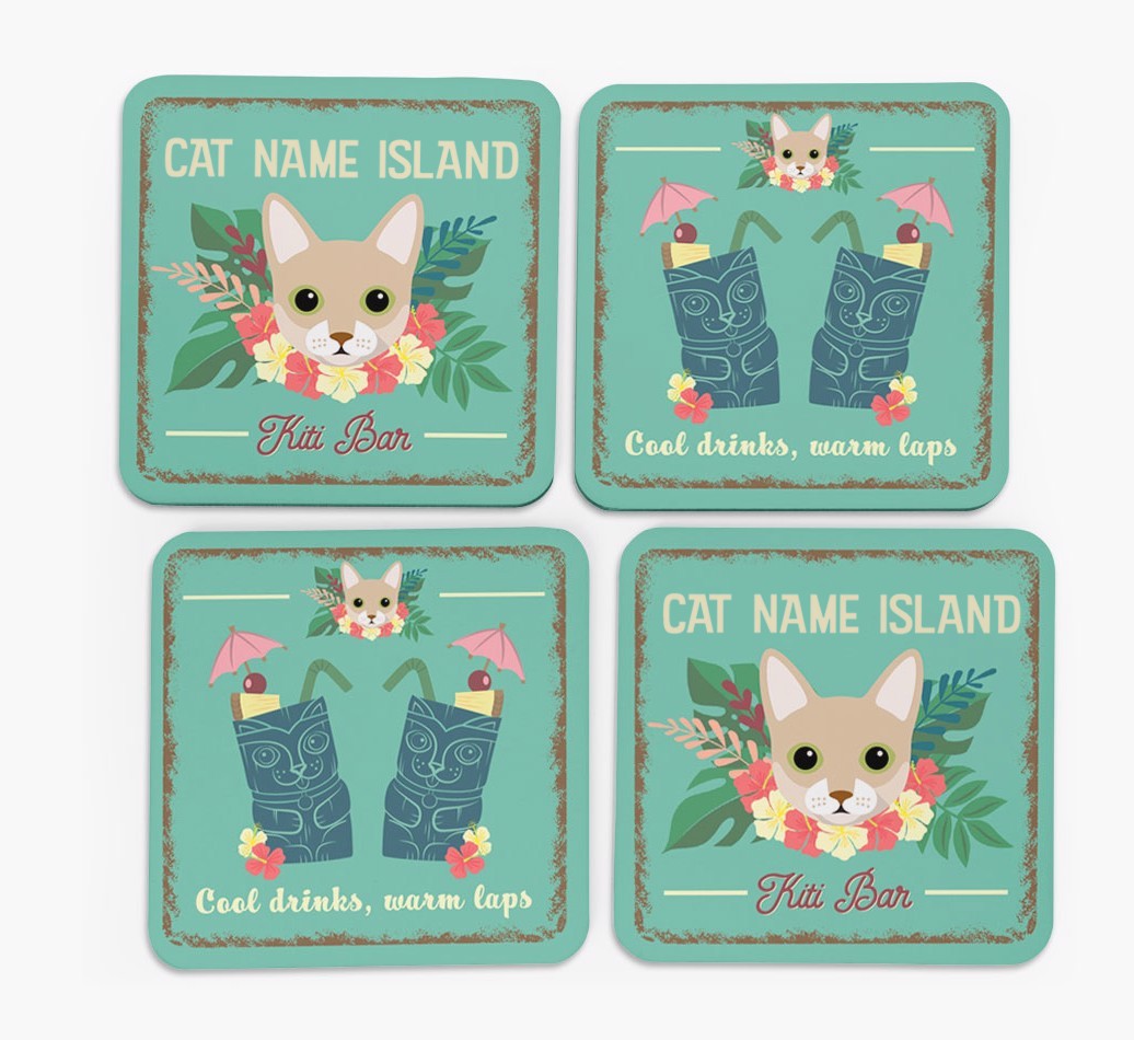 Tiki Bar: Personalised {breedCommonName} Coasters