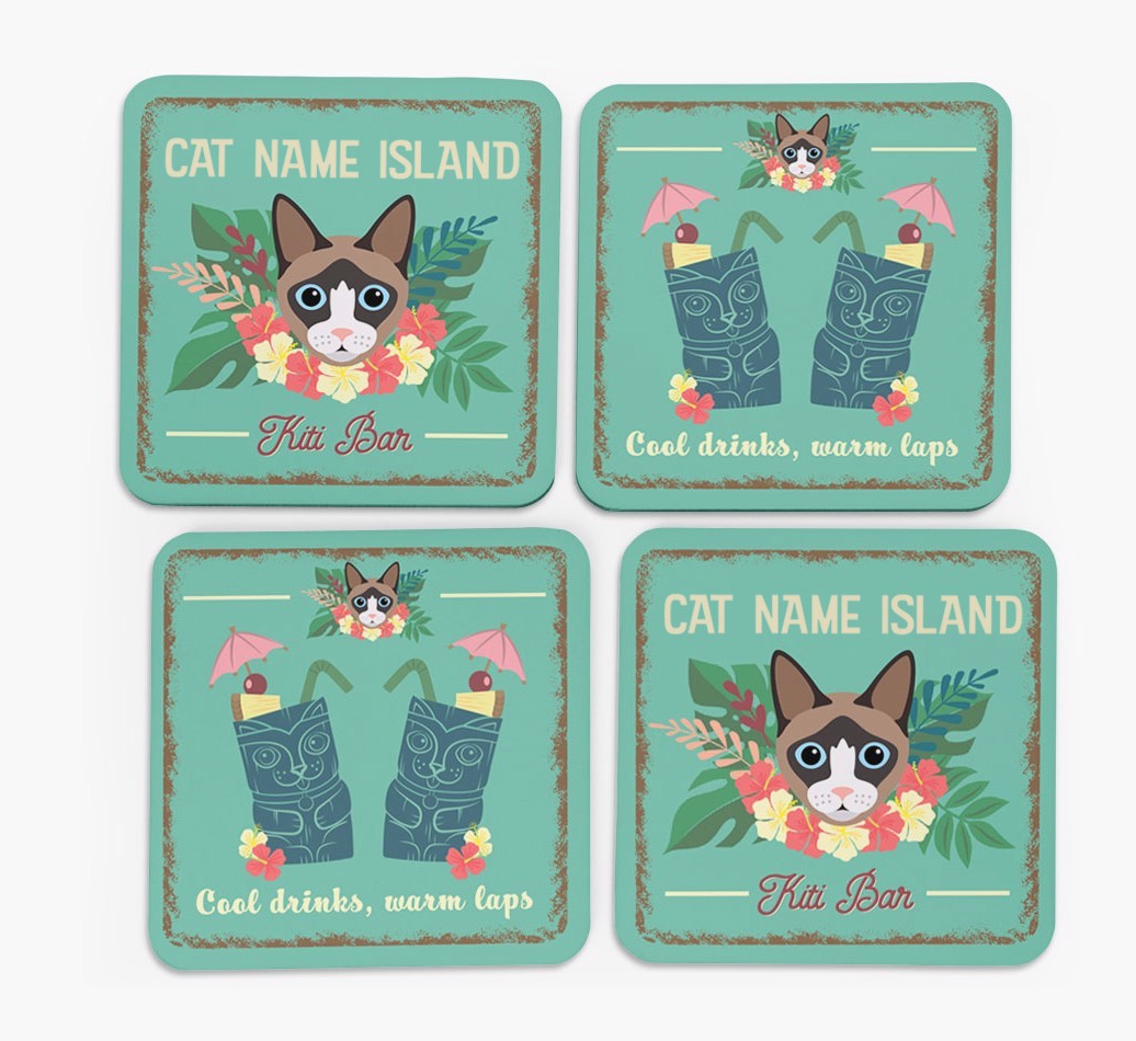 Tiki Bar: Personalised {breedCommonName} Coasters