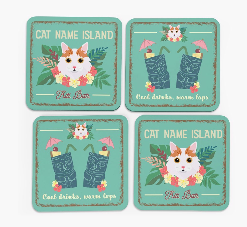 Tiki Bar: Personalised {breedCommonName} Coasters