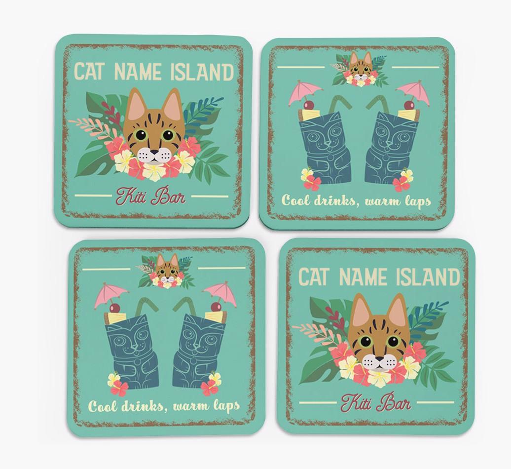 Tiki Bar: Personalized {breedCommonName} Coasters