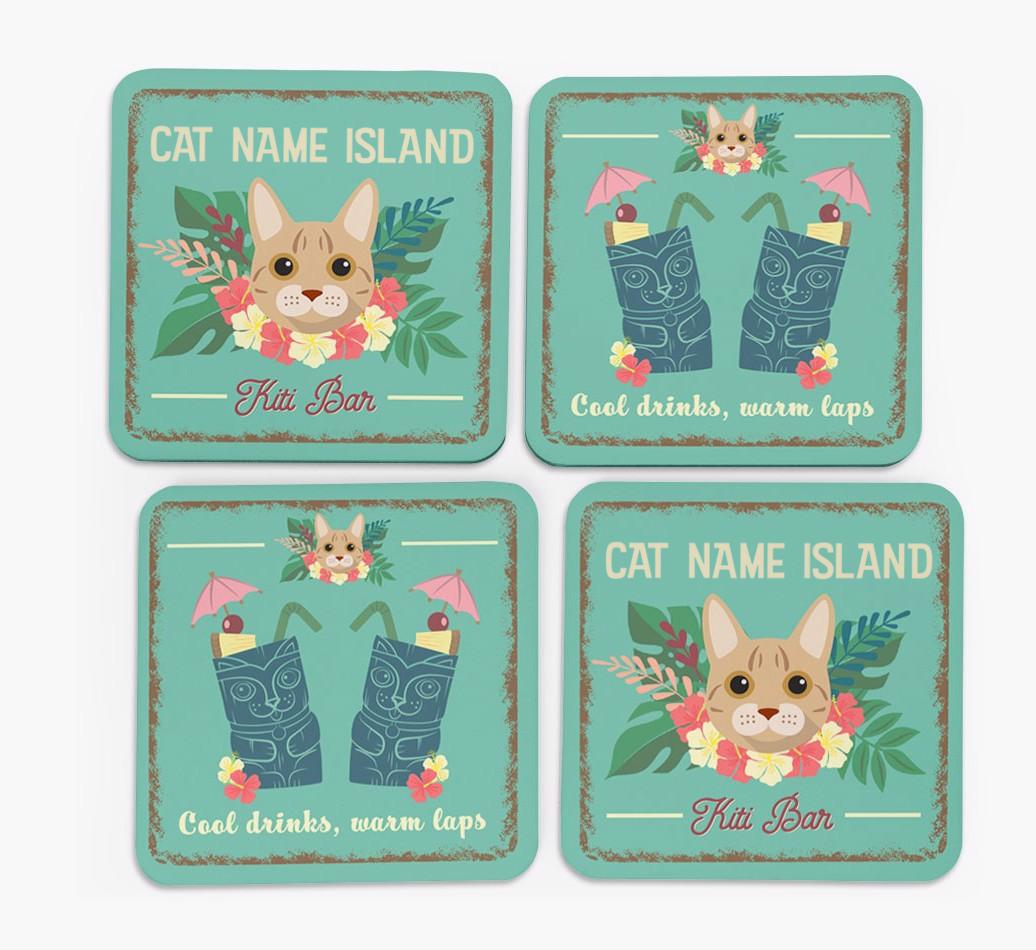 Tiki Bar: Personalized {breedCommonName} Coasters