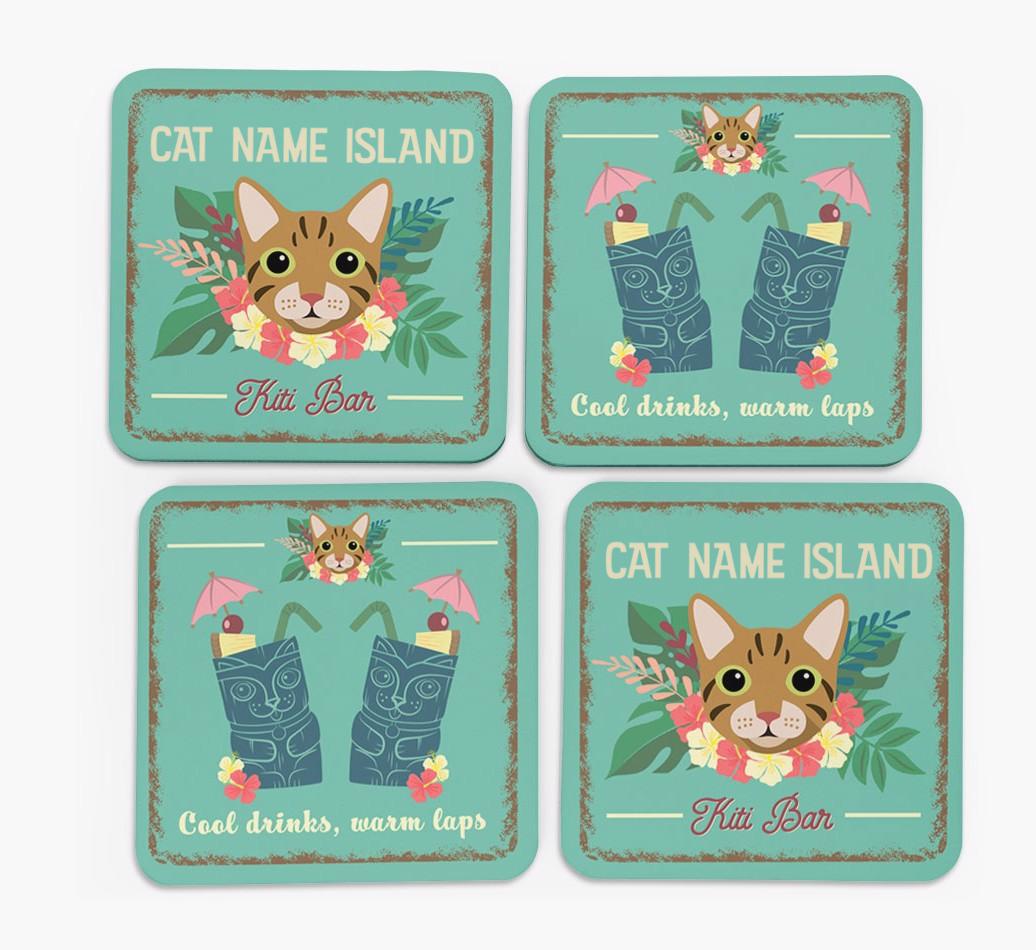 Tiki Bar: Personalized {breedCommonName} Coasters