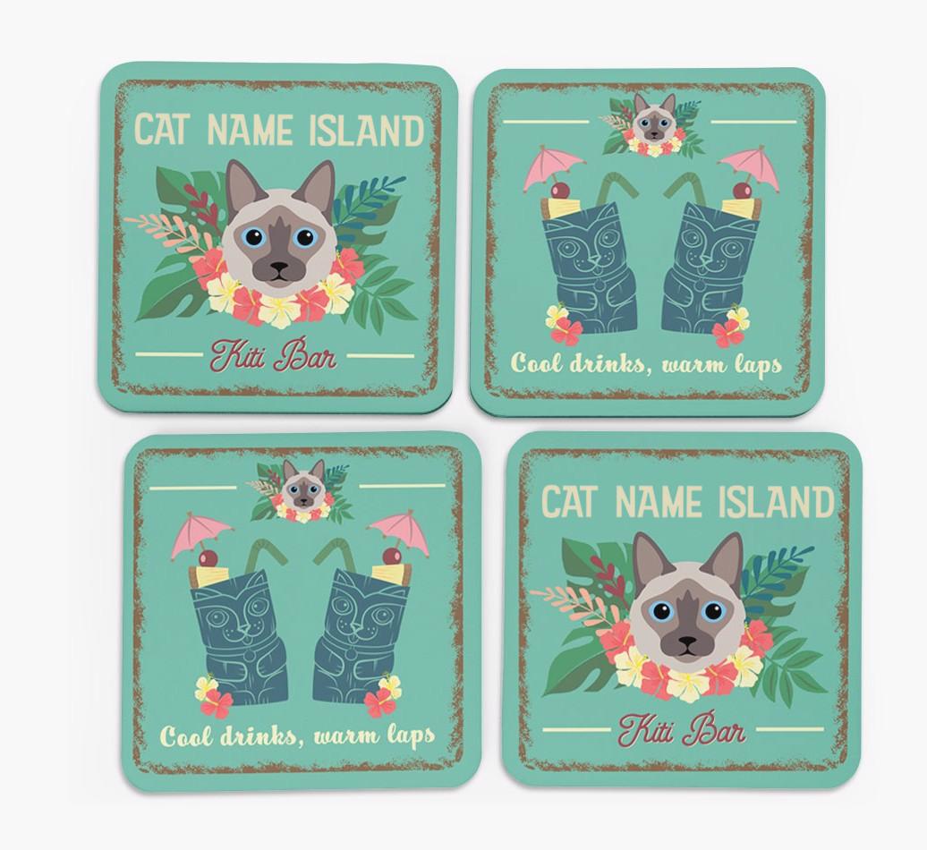 Tiki Bar: Personalized {breedCommonName} Coasters